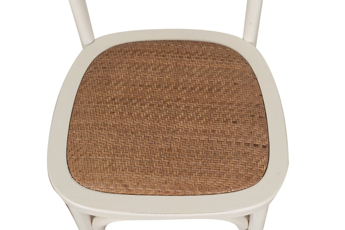 Biscottini Sedia Thonet Biscottini Frassino Rattan Bianca 45x50x88 Design Bistrot Vintage