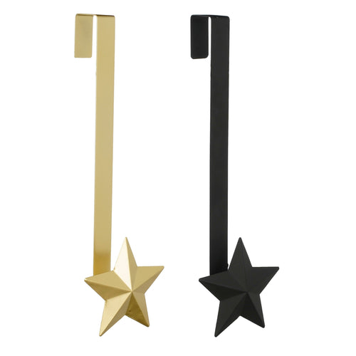 Portaghirlanda con stella oro/nero per decorazioni natalizie