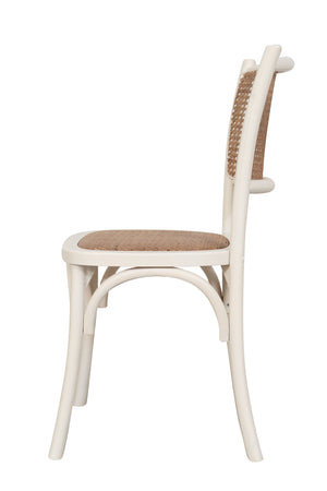 Biscottini Sedia Thonet Biscottini Frassino Rattan Bianca 45x50x88 Design Bistrot Vintage