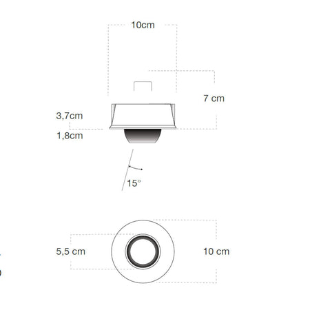 Faretto incasso Lampadari Bartalini THGILOTOR NER GU10 LED gesso verniciabile metallo