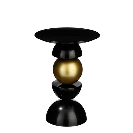 Tavolino "Nestor" oro/nero Ø 32 cm per decorazioni natalizie