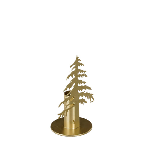 Portacandele oro a forma di albero per decorazioni natalizie
