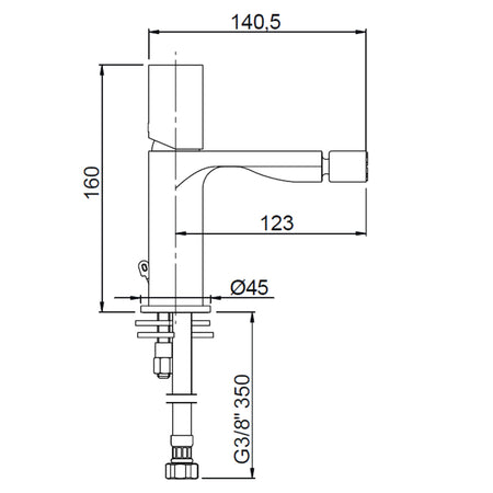 Miscelatore bidet Nero quadrato di design TBOL