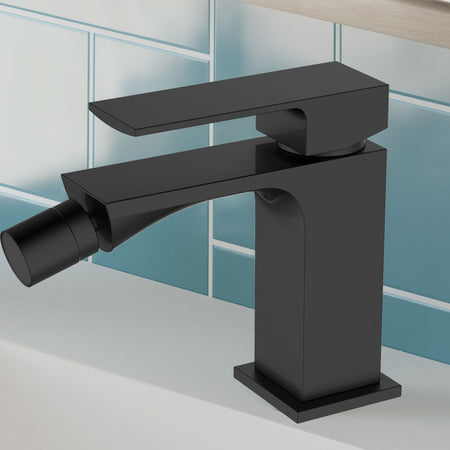Miscelatore bidet Nero quadrato di design TBOL