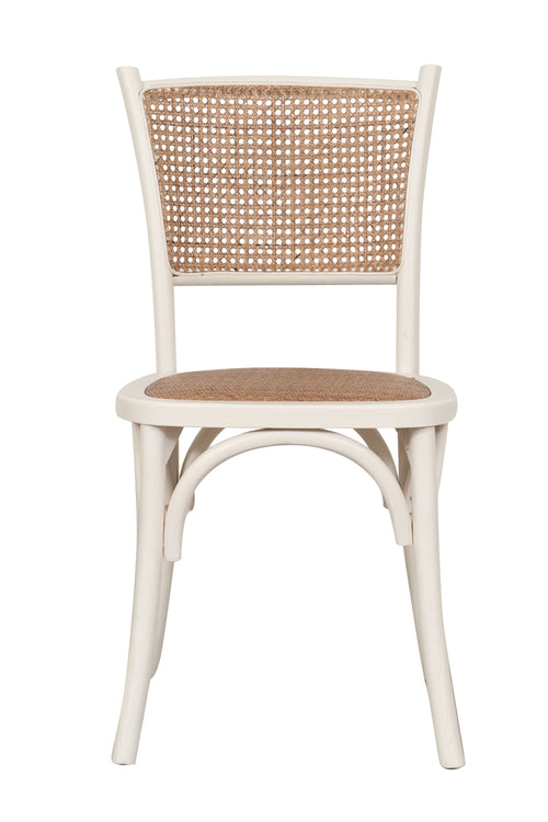 Biscottini Sedia Thonet Biscottini Frassino Rattan Bianca 45x50x88 Design Bistrot Vintage