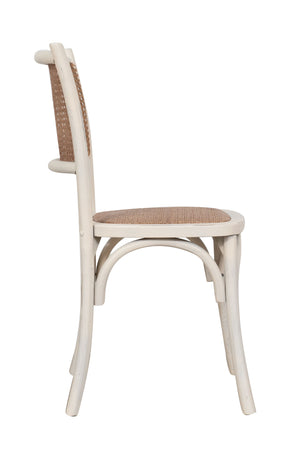 Biscottini Sedia Biscottini Thonet Frassino Rattan Bianca Anticata Design Bistrot 45x50x88