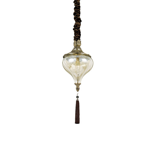 Sospensione Vintage-Decò Harem Metallo Ottone Brunito 1 Luce E27