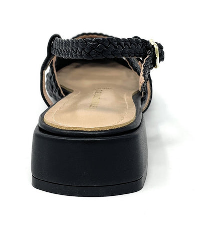 Francesco Milano slingback donna in rafia nero E08 04P