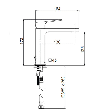 Rubinetto Lavabo Cromato - Serie TDEL