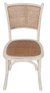 Biscottini Sedia Thonet in massello di frassino e seduta rattan finitura bianca anticata