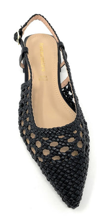 Francesco Milano slingback donna in rafia nero E08 04P