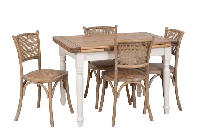 Biscottini Sedia Thonet in massello di frassino e seduta rattan finitura legno invecchiato