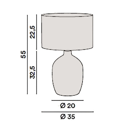 Abat-jour ceramica Perenz TRIBALE 8287 BG E27 LED paralume tessuto ruvido