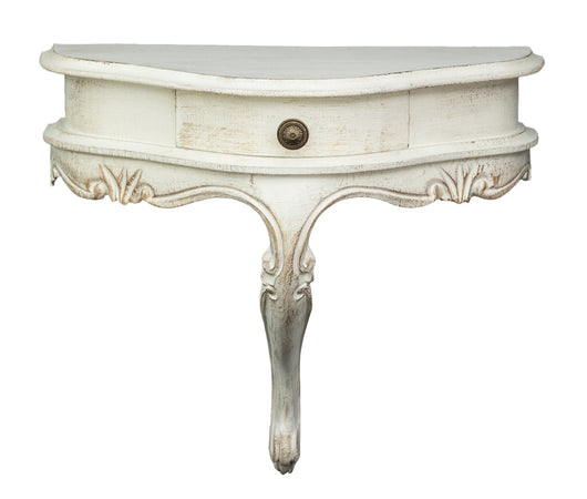 Biscottini Mensola Muro Biscottini Legno Bianco Anticato 43x21x39 Italiana Artigianale