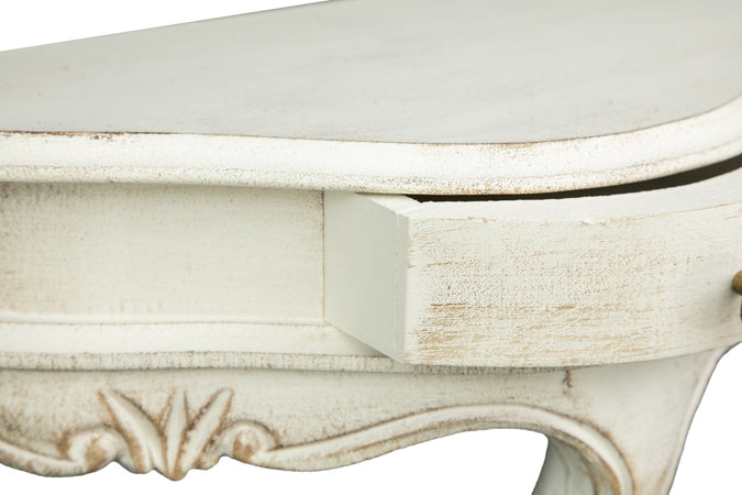 Biscottini Mensola Muro Biscottini Legno Bianco Anticato 43x21x39 Italiana Artigianale