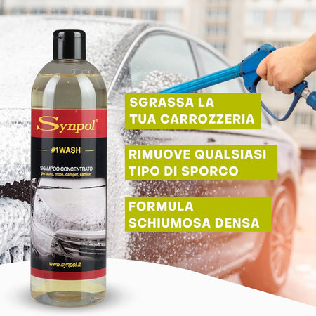 Synpol - Kit Shampoo Concentrato per Auto più 2 Panni in Microfibra
