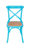 Biscottini Sedia Thonet in massello di frassino e seduta rattan finitura azzurro anticato