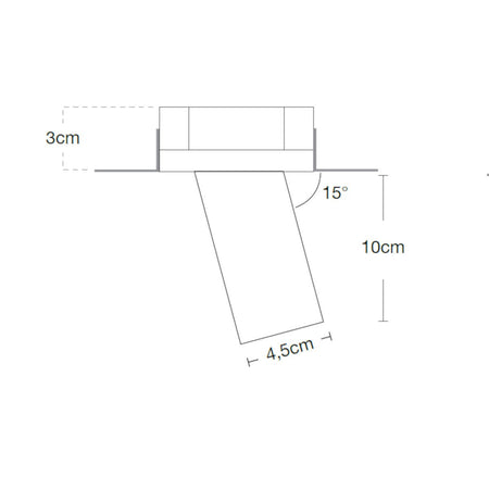 Faretto incasso Lampadari Bartalini INATALP TS10 GU10 LED inclinato gesso verniciabile