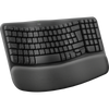 Logitech Wave Keys for Business, tastiera wireless ergonomica con supporto per i polsi imbottito, tecnologia Secure Logi Bolt, Bluetooth, compatibile con Windows/Mac/Chrome/Linux - Grafite (Logitech