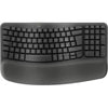 Logitech Wave Keys for Business, tastiera wireless ergonomica con supporto per i polsi imbottito, tecnologia Secure Logi Bolt, Bluetooth, compatibile con Windows/Mac/Chrome/Linux - Grafite (Logitech