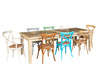 Biscottini Sedia Thonet in massello di frassino e seduta rattan finitura azzurro anticato