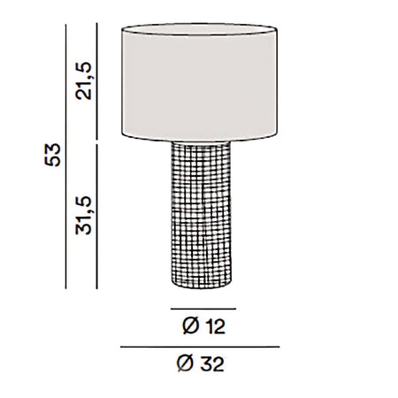 Abat-jour classica Perenz TRIBALE 8286 N E27 LED paralume tessuto bianco ceramica grigio cemento