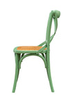 Biscottini Sedia Thonet in massello di frassino e seduta rattan finitura Verde anticato L48xPR52xH88 cm