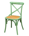 Biscottini Sedia Thonet in massello di frassino e seduta rattan finitura Verde anticato L48xPR52xH88 cm