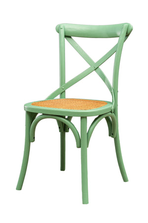 Biscottini Sedia Thonet in massello di frassino e seduta rattan finitura Verde L48xPR52xH88 cm