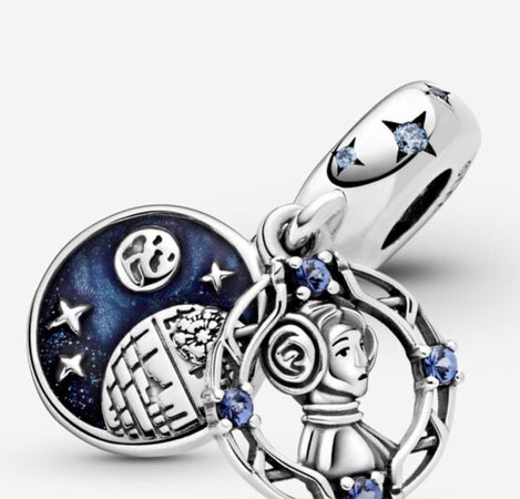 Pandora Star Wars, charm pendente doppio Principessa Leila
