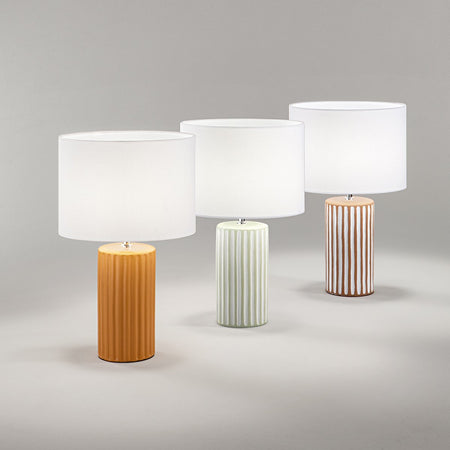 Abat-jour classica Perenz TRIBALE 8288 E27 LED paralume tessuto bianco ceramica colorata