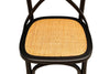 Biscottini Sedia Thonet in massello di frassino e seduta rattan finitura Nero L48xPR52xH88 cm