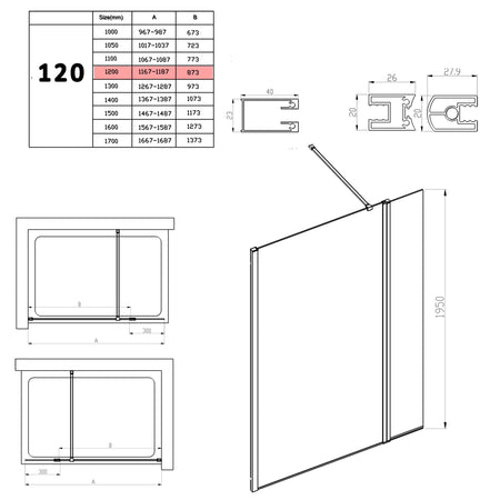 Walk In con aletta orientabile 8mm H195 OSIRIDE