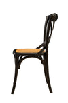 Biscottini Sedia Thonet in massello di frassino e seduta rattan finitura Nero L48xPR52xH88 cm
