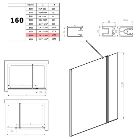Walk In con aletta orientabile 8mm H195 OSIRIDE