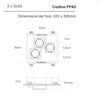 Faretto incasso Lampadari Bartalini OBUC 3 FP43 GX53 LED gesso verniciabile