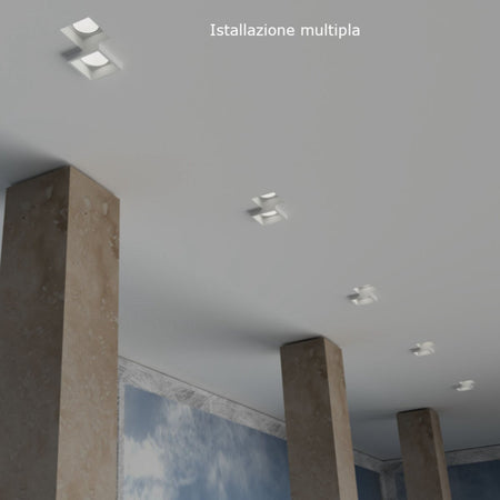 Faretto incasso Lampadari Bartalini OBUC 2 FP42 GX53 LED gesso verniciabile