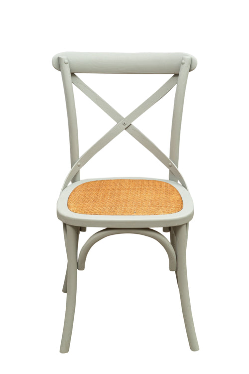 Biscottini Sedia Thonet in massello di frassino e seduta rattan finitura Grigio L48xPR52xH88 cm