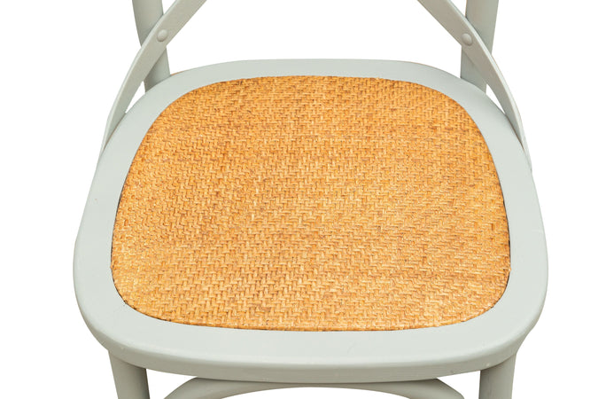 Biscottini Sedia Thonet in massello di frassino e seduta rattan finitura Grigio L48xPR52xH88 cm