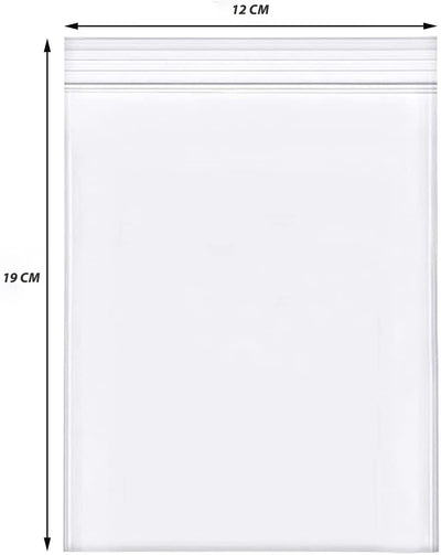 1000 Pezzi Buste Richiudibili con Zip a Pressione 12x19mm Trasparente Spessore 30 Micron