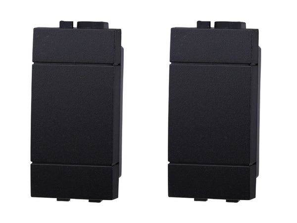 ETTROIT Set 2 Copritasti Copriforo Falso Polo 1P Nero Compatibile Con Bticino Living International