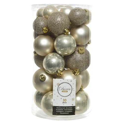 Amicasa Pallina albero 30pz Clindro Sfera Mix Pearl 9022906