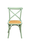 Biscottini Sedia Thonet in massello di frassino e seduta rattan finitura verde anticato L48xPR52xH88 cm