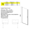 Porta doccia battente nicchia 6mm h195 anticalcare SALEMA