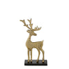 Statuetta Renna oro con base nera decorativa per il natale