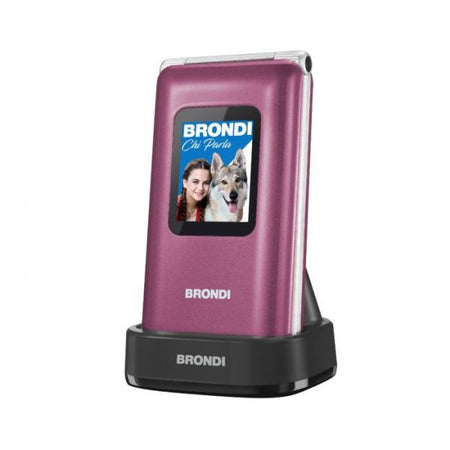 BRONDI AMICO PREZIOSO (VIOLA) - TELEFONO CELLULARE PER ANZIANI - TASTO SOS - CONTROLLO REMOTO - DOPPIO DISPLAY
