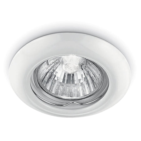 Faretto incasso tondo Gea Luce GFA011 GU10 LED metallo bianco lucido pareti controsoffitto