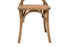 Biscottini Sedia Thonet in massello di frassino e seduta rattan finitura legno invecchiato 48x52x88 cm