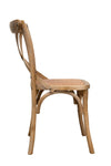 Biscottini Sedia Thonet in massello di frassino e seduta rattan finitura legno invecchiato 48x52x88 cm