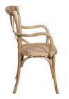 Biscottini Sedia con braccioli Thonet in massello di frassino in finitura noce chiaro anticato e seduta in paglia di Vienna L50XPR43XH89 cm